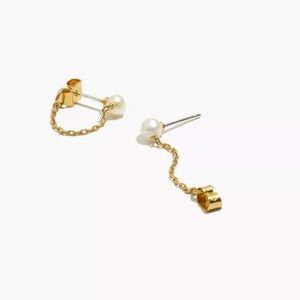 Madewell freshwater pearl chain stud earring